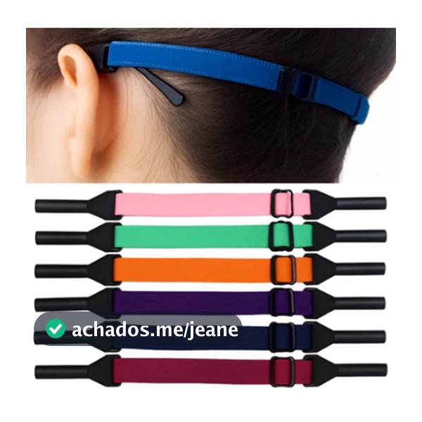 Cordão elástico com silicone para óculos / Esporte / Suporte / Segurança / Estilo