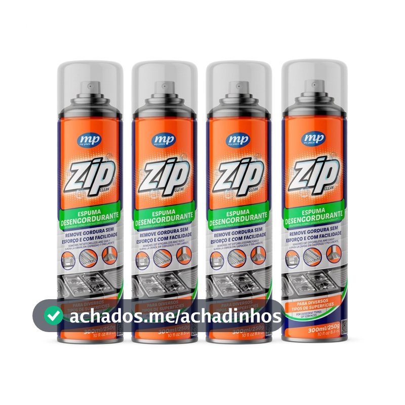 Espuma Desengordurante Limpeza Pesada para Fornos, Fogões 300ml Zip - dissolve Gordura Air Fryer