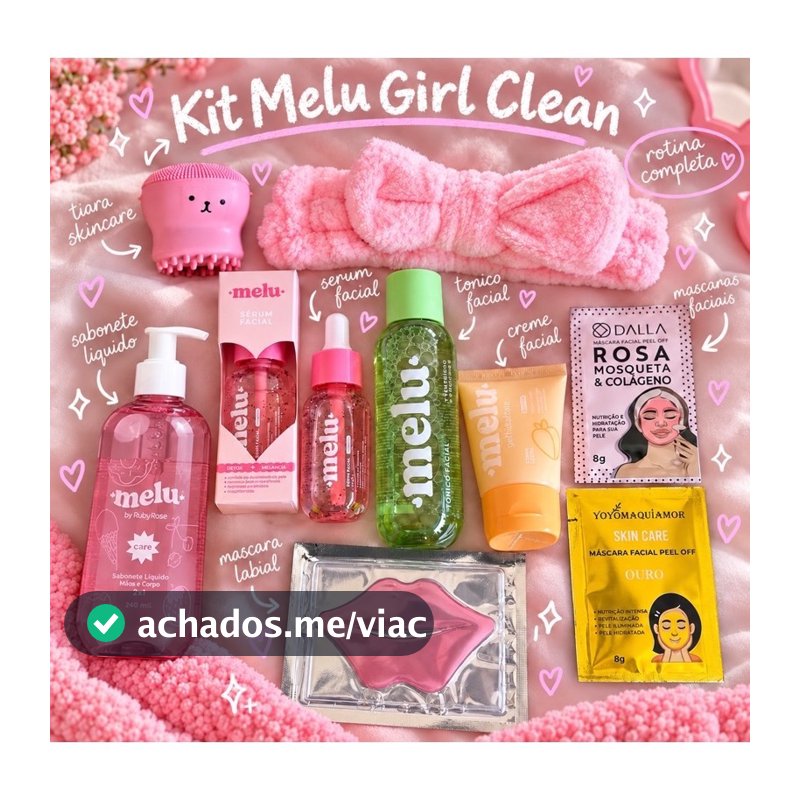 Kit Skincare 9 itens Feminino Completo Com Sabonete Líquido Mousse Micelar Tiara E Máscaras