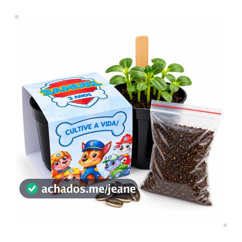 Lembrancinha Para Plantar Personalizada Kit Plantio Patrulha Canina Lembrancinha Ecológica Aniversário