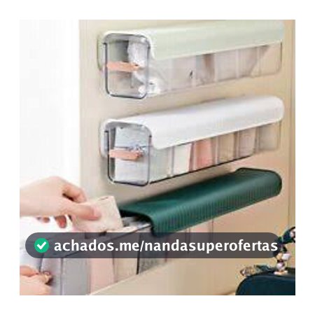 Caixa Armazenamento Parede Roupas Íntimas Meias Com 6 Divisórias Cor Verde