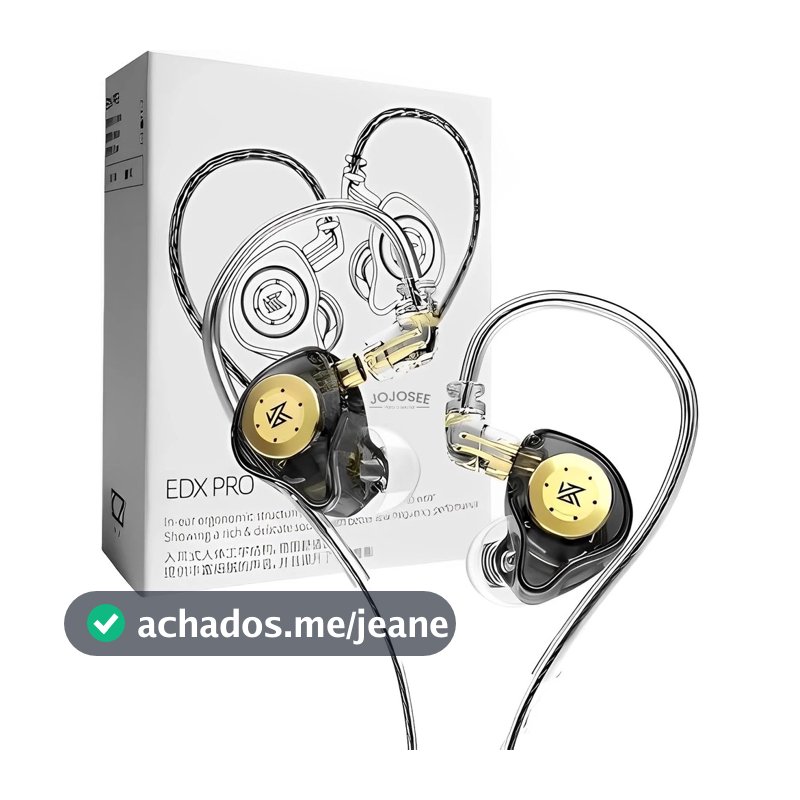 Fone De Ouvido Profissional JOJOSEE EDX Pro Intra-auricular, Driver Dinâmico Magnético de 10mm, Original