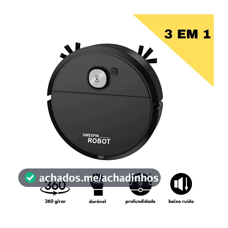 Robô Varredora/Aspirador De Pó Automática 3 Em 1 Limpeza Doméstica Robótico Inteligente E Silencioso