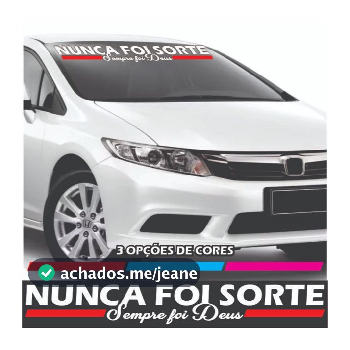 Adesivo para Carro  Adesivo Carro Personalizado Nunca Foi Sorte, Sempre Foi Deus