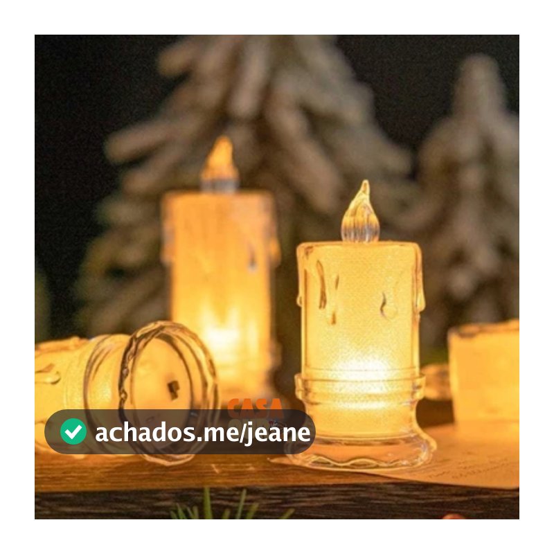 ENFEITE DE VELA DECORATIVA DE LED EM PLASTICO