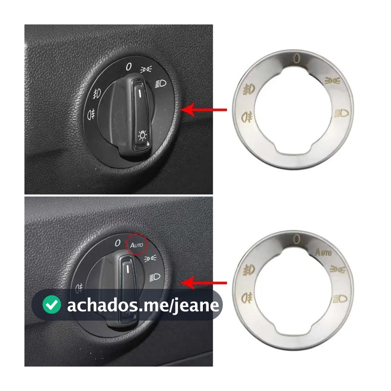Luzes De Cabeça Do Carro Interruptor Painel Capa Adesivo Guarnição Para Volkswagen VW T-roc Troc 2017-2024 Acessórios