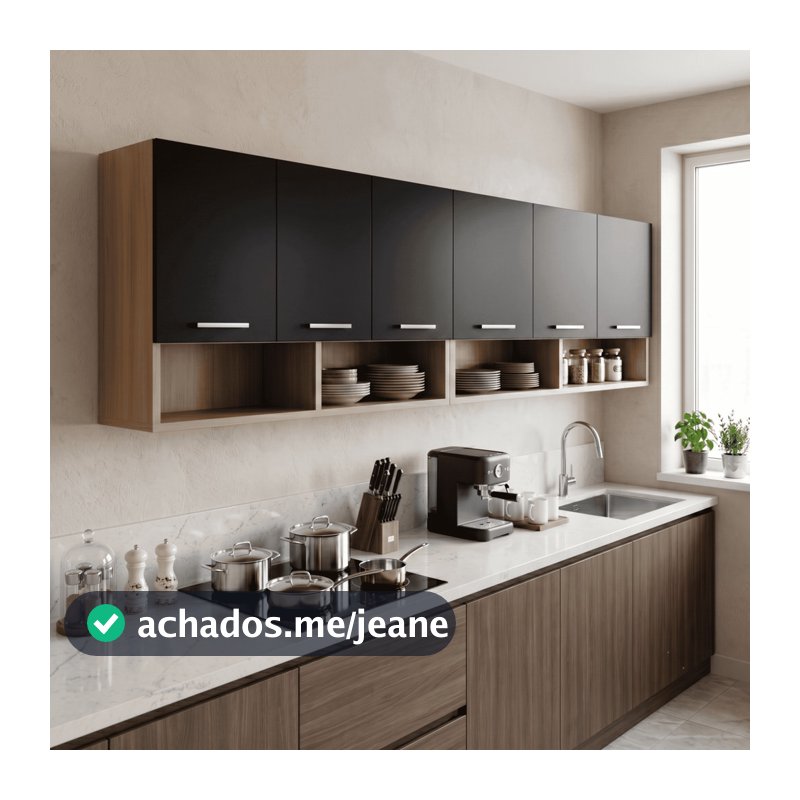 Armário Itália 6 Portas Nicho Prateleira Organizador Cozinha Lavanderia Quarto
