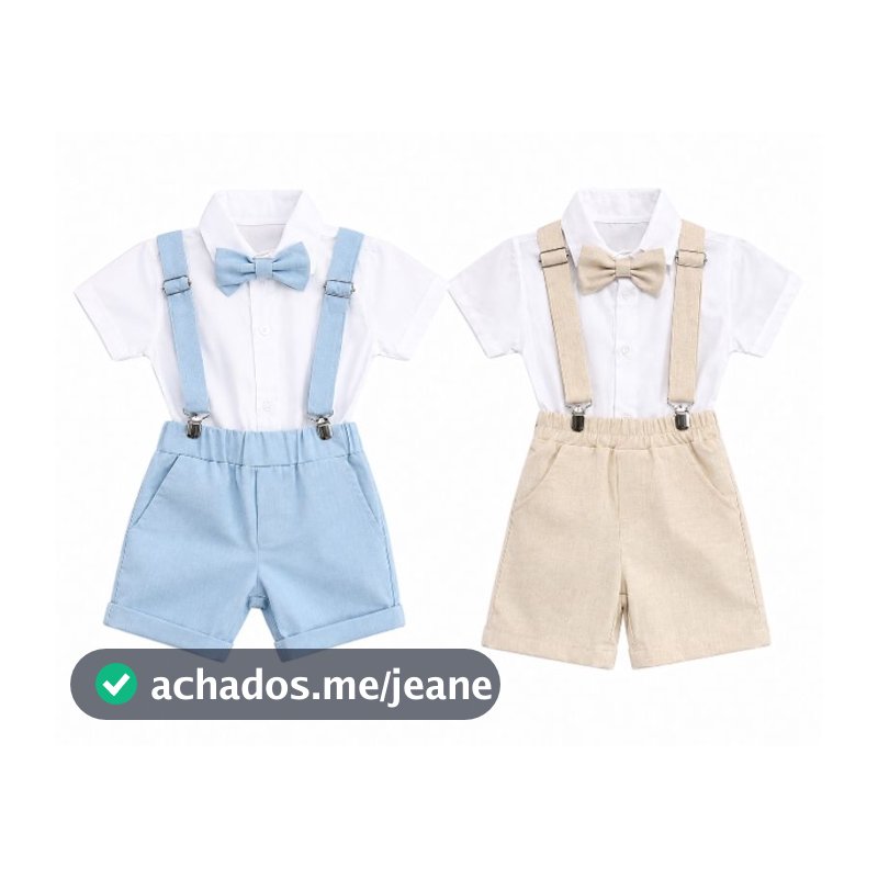 batizado pajem conjunto infantil azul e bege  disponíveis casamento festas