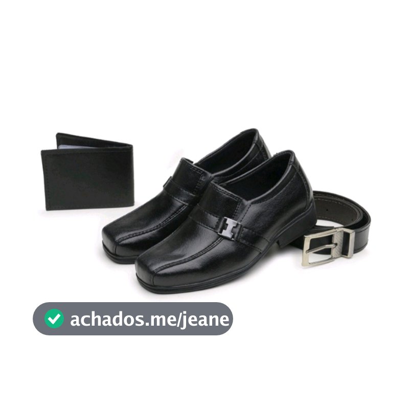Sapato Social Masculino Moda Infantil Com Carteira Cinto