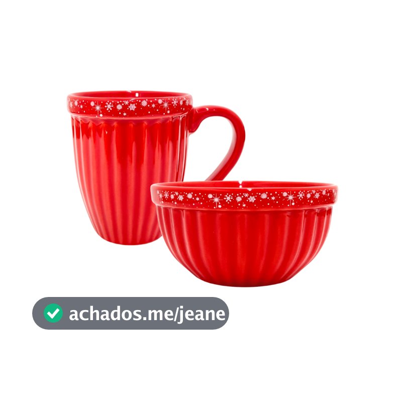 Kit Caneca e Tigela Itália Natal Mesa Posta Caldos Sopas Sobremesas