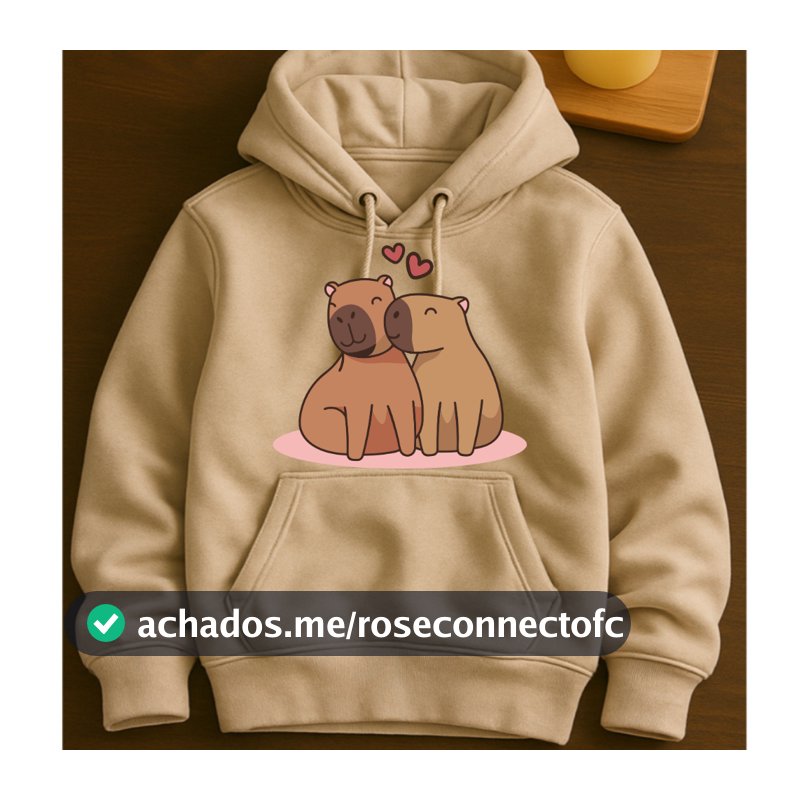 Agasalho Moletom Infantil Capivara Estampado Flanelado Com Capuz Menina