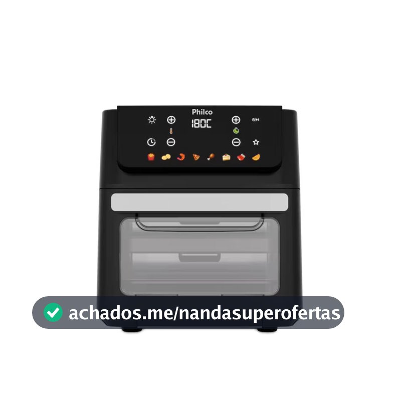 Fritadeira Elétrica Air Fryer Oven PAF11B Visor Removível Preta Philco