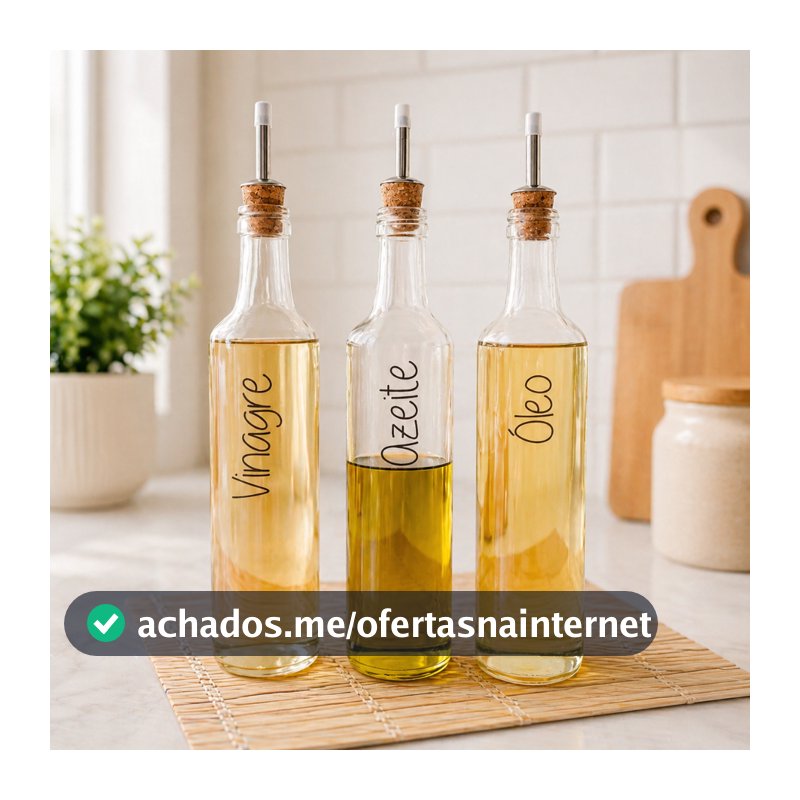 Galheteiros de Vidro 500ml | Bico Dosador Cortiça |  Vinagre | Azeite | Óleo