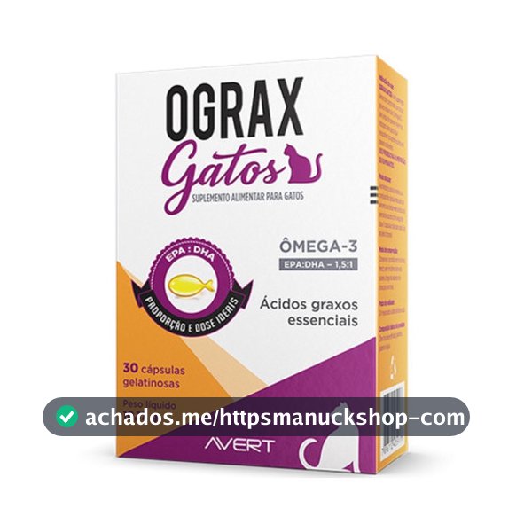 Suplemento Alimentar Para Gato Ograx Gatos 30 Cápsulas Avert