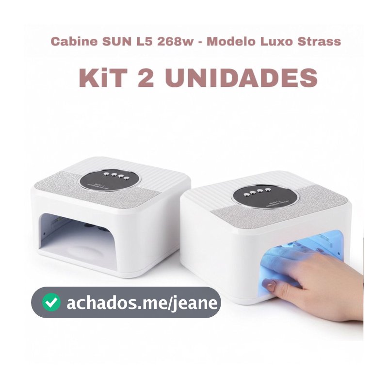 KiT 2 Cabine BRANCA De Unha Profissional SUN L5 268W UV LED Bivolt Manicure Gel Acrigel Fibra
