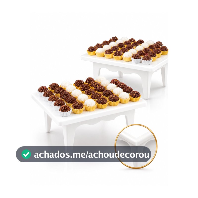 Kit 2 Mesinha Suporte Porta Doces 19cm Decoração Mesa Festa