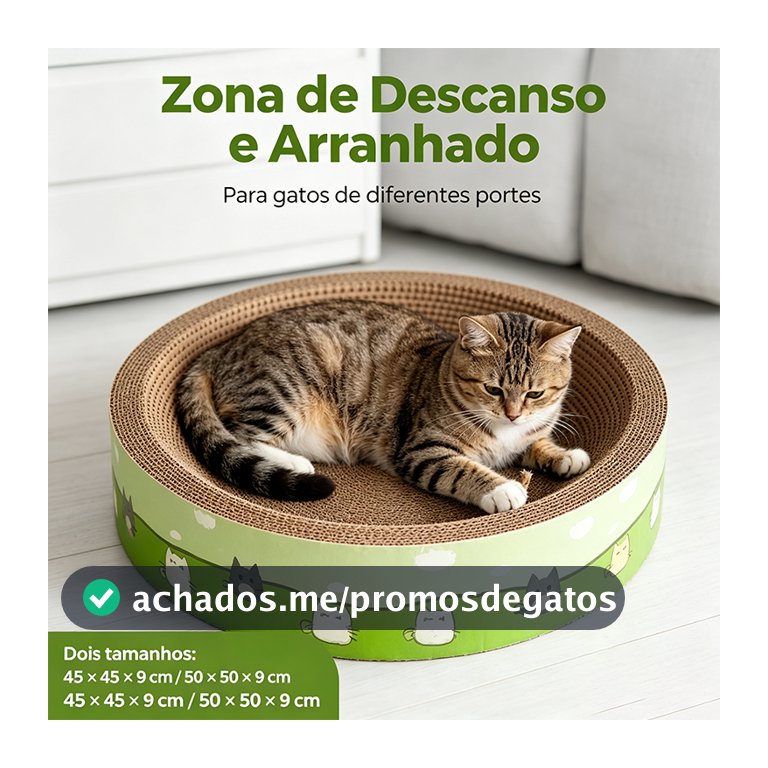 Arranhador‑Cama Integrado Extra‑Grande para Gato, Papelão Ondulado Resistente, Poucos Resíduos, Acessório Pet
