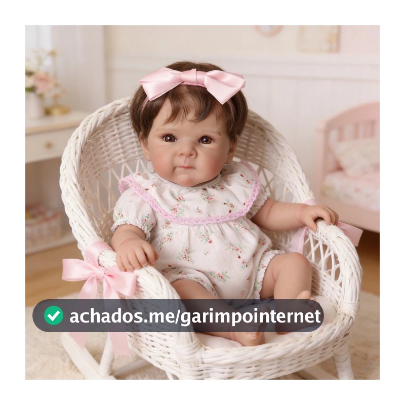 Boneca Bebê Reborn Silicone 48cm Menina Olho Castanho Brastoy