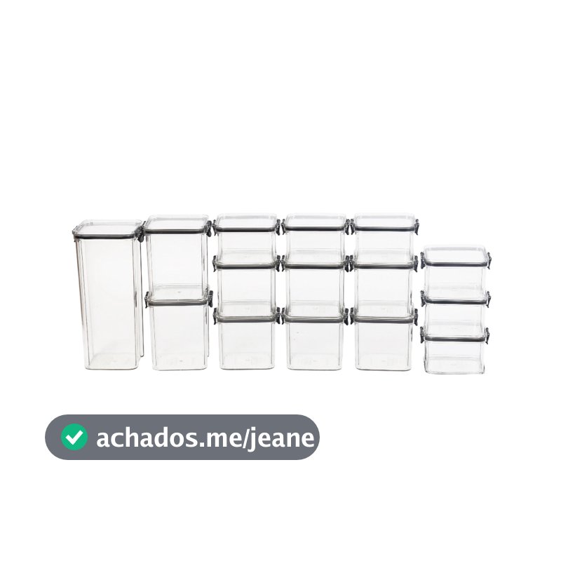 Kit Potes Herméticos porta Mantimentos para Cozinha 15 Un Bumper