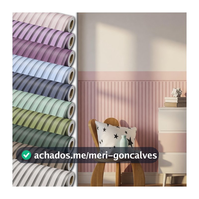 Papel De Parede Adesivo Ripado Para Meia Parede Sala Cozinha e Quarto Infantil Decoração