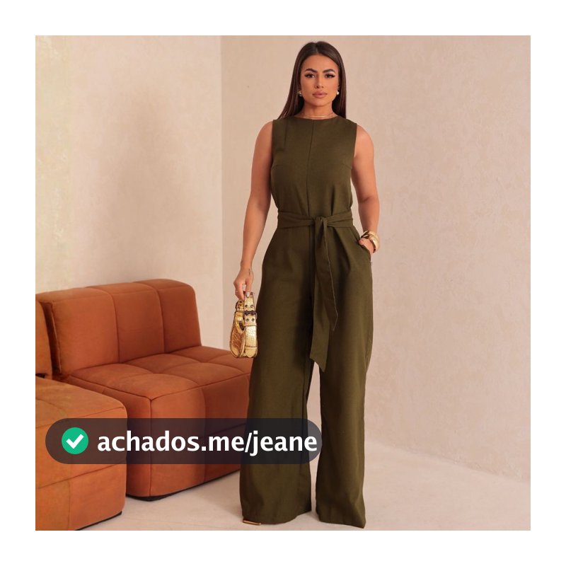 Macacão Feminino Pantalona Alfaiataria Elegante Com Faixa Look Social Soltinho Confortável Moda 2026