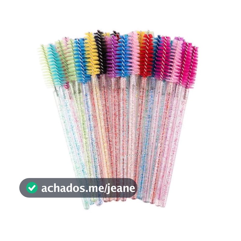 100 escovinhas com glitter Extensão de Cílios e sobrancelha.