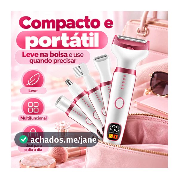 Barbeador Elétrico 4 Em 1 Para Mulheres Remoção De Pelos Corporais feminino/aparador de pelos do nariz e sobrancelhas
