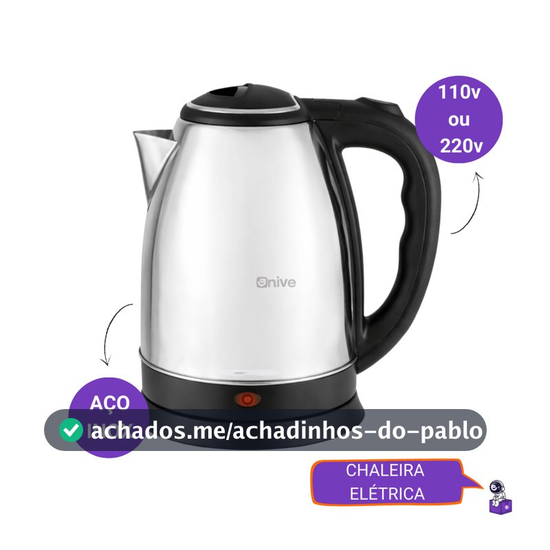 Chaleira Elétrica Inox 1.8 Litros Desligamento Automático Aquecimento Rápido