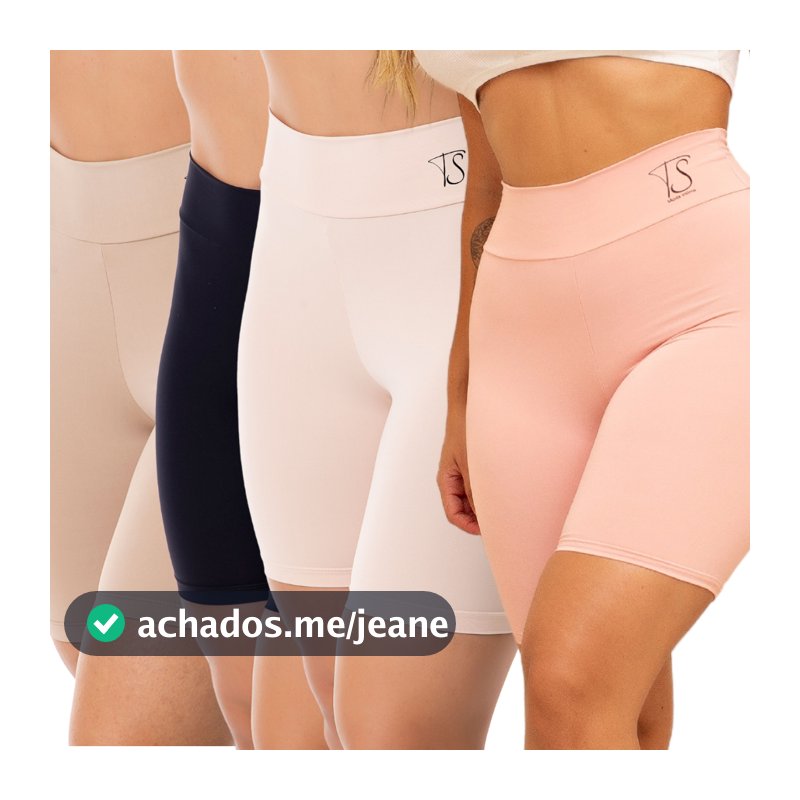KIT 2 Short Segunda Pele Cos Alto Duplo Bermuda Anagua Modelador Lingerie