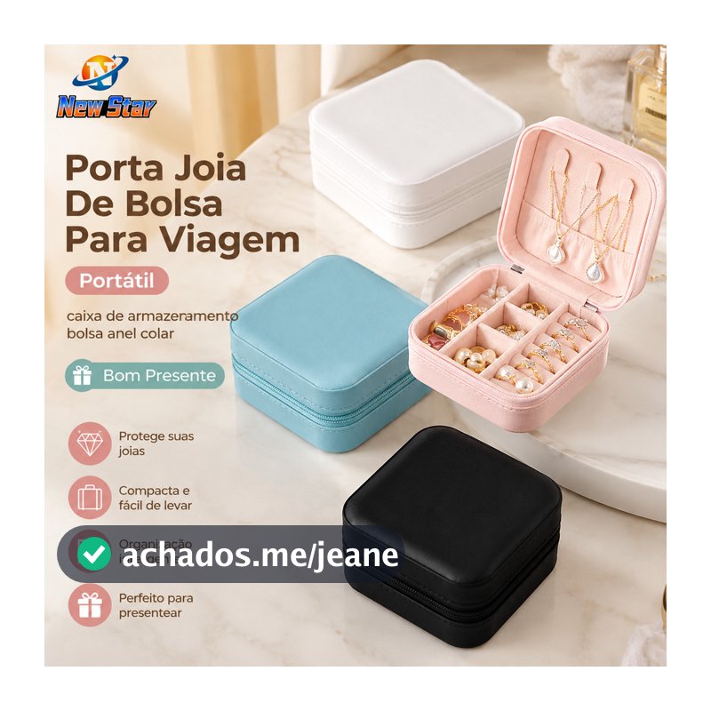 New Star Porta Joia De Bolsa Para Viagem Portátil caixa de armazenamento bolsa anel colar Bom Presente