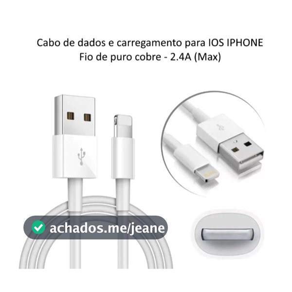 Cabo de Celular USB de Carregamento Rápido/Dados de 1m iPhone 7/8/X/XS/XR/11/12/13 PRO MAX