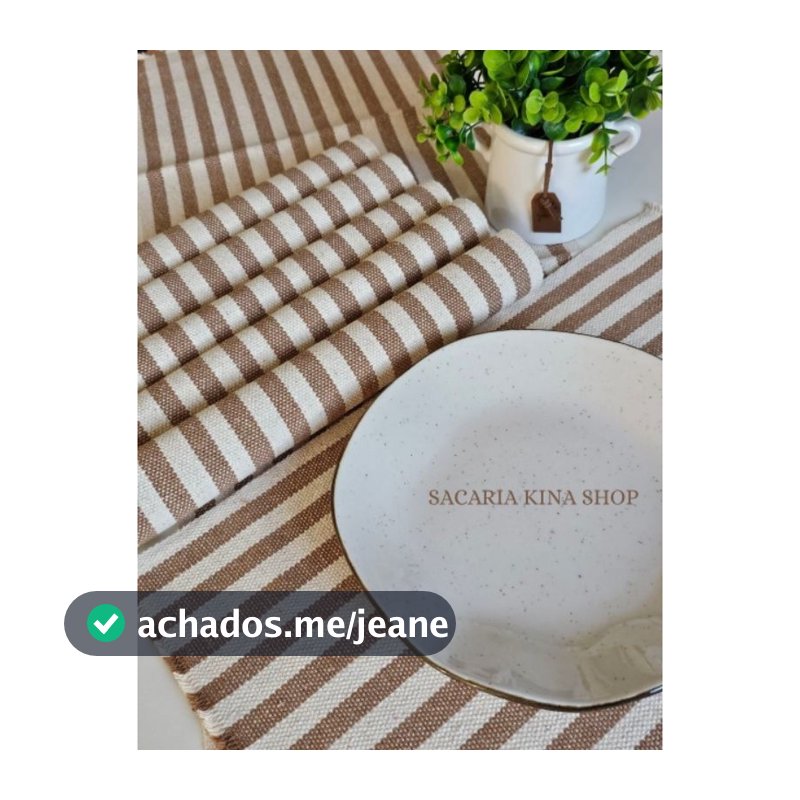 Jogo Americano 7 peças sendo 6 lugares e 1 caminho Decoração Chic