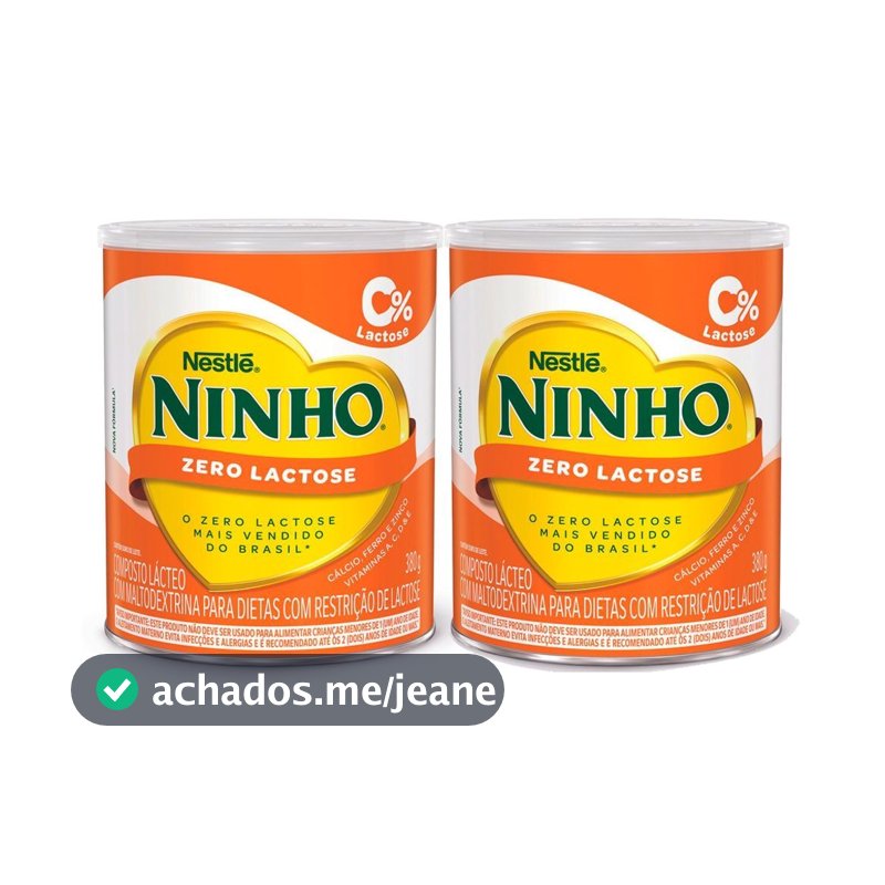 Kit 2 Ninho Zero Lactose Forti+ Lata 380g
