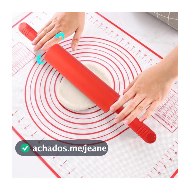 Rolo de Massa de Silicone Antiaderente 43,7X5,4CM Massa Pizza Pães Pão Padaria Multicolorido universal