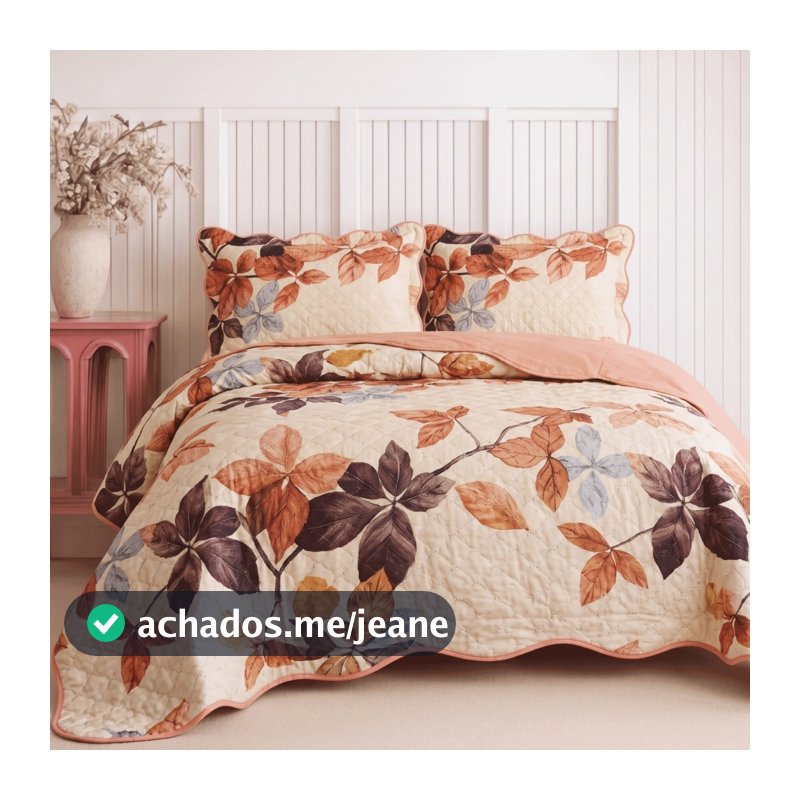 Kit Cobre Leito Dupla Face 3 Peças Bouti Casal Queen King Com Porta Travesseiro Aba Americana
