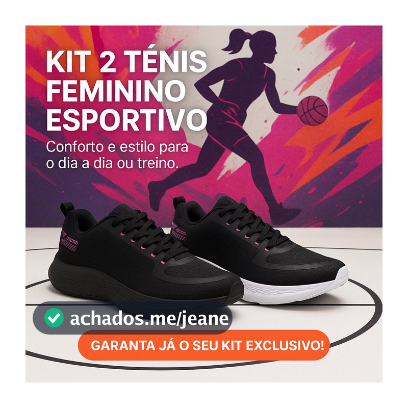 Kit 2 Tênis Femininos Esportivos Corrida Academia Leves e Confortáveis – | Pronta Entrega