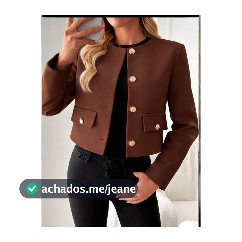Casaco Lã Batida Feminino Curta Jaqueta feminina de Frio Elegante casaquinho  Grosso Moda Inverno