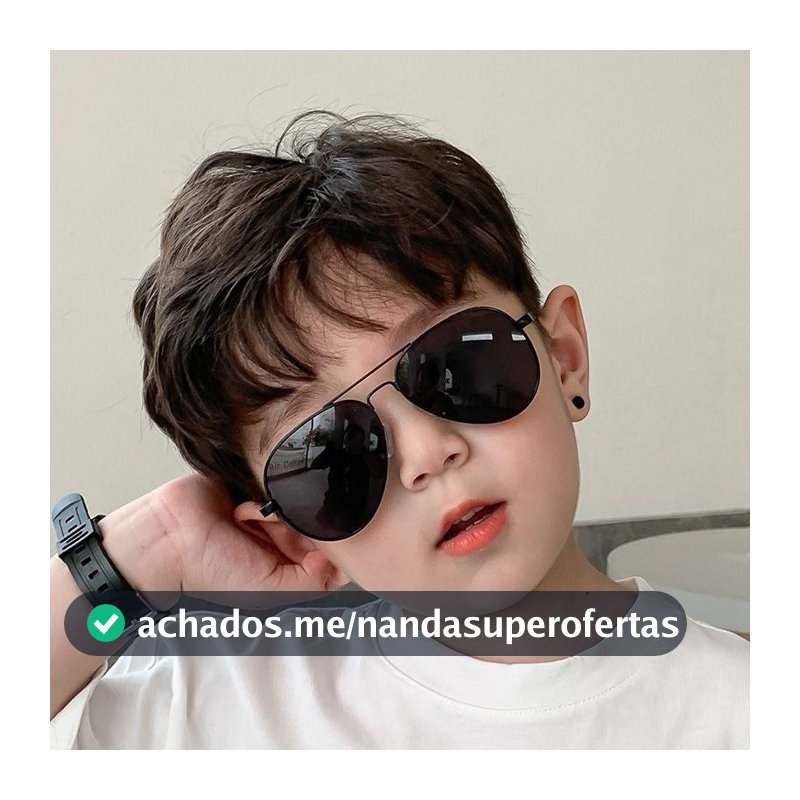 Óculos De Sol Infantil Modelo Aviador Lente Cristal