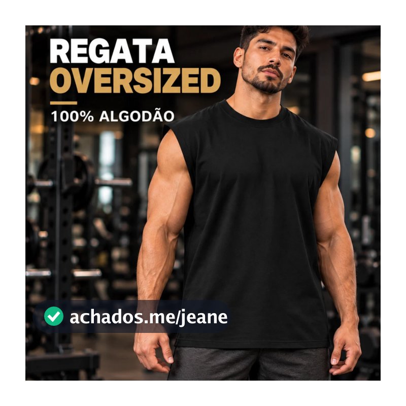 Camiseta Regata Oversized Masculina Academia Machão Treino Longline Lisa Regata Machão Cavada Musculação 100% Algodão