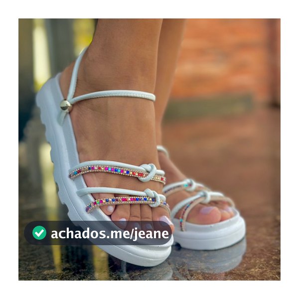 Birken Sandália Conforto Feminina Modelo Lorena Strass Brilhante