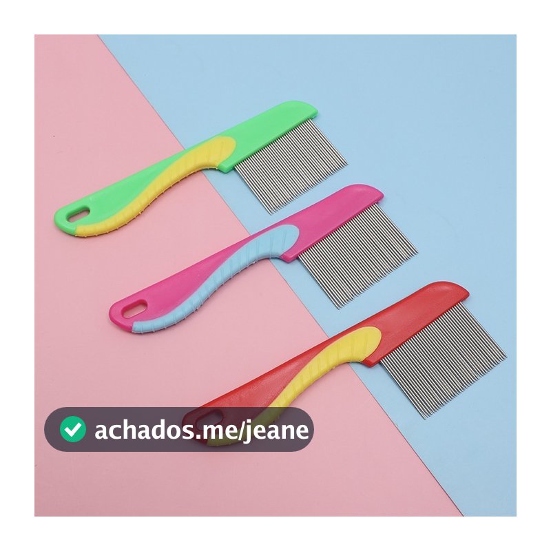 Pente Fino Extrator De Piolhos Lêndeas C/ Ranhuras Aço Inox