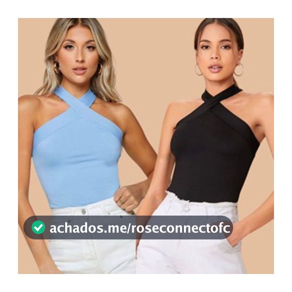 Blusa Feminina Elegante Alça Cruzada Suplex Premium Regata