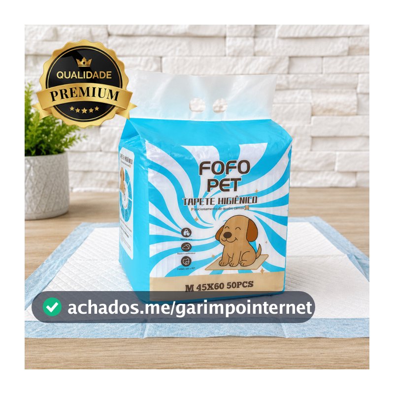 Kit 50 Tapete Pet Higiênico Grande Absorvente Cachorro Sanitário Adestramento Banheiro Fralda Xixi