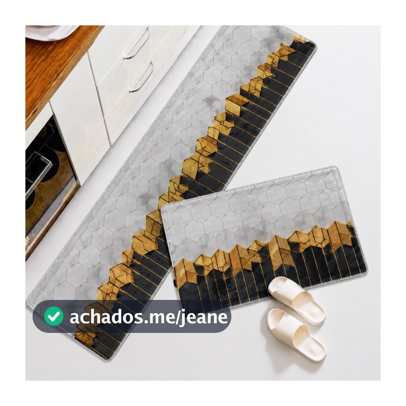 Tapete Para Cozinha Passadeira Jogo com 2 Peças Estampado Antiderrapante Cozinha Casa
