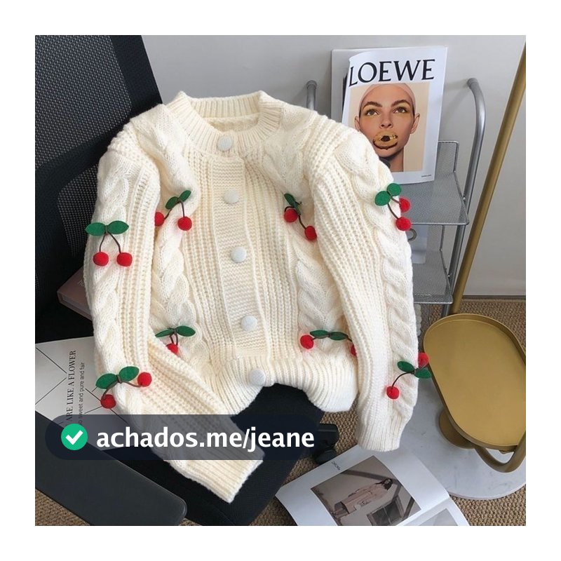 Elegante Vintage Office Malhas De Escritório Cardigan Outono Inverno Nova Massa Frita Twists Sweater Tridimensional