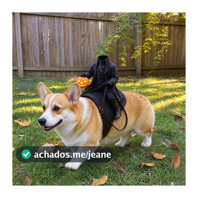 Fantasia De Cachorro Cavaleiro Sem Cabeça Shenhua Com Abóbora Brilhante , Arnês De Piloto Para Festas De Halloween E Fot