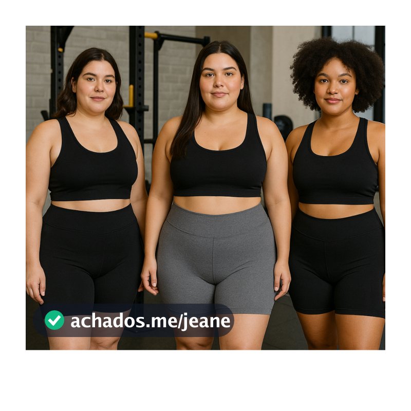 Kit 3 Short Plus Size Fitness Feminino Curto Cintura Alta