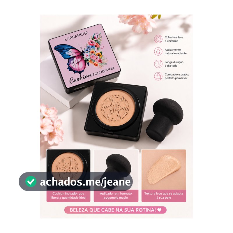 Bb Cream Base Cushion Facial Labranche Com Esponja Cogumelo Acabamento Natural Longa Duração Cobertura Alta