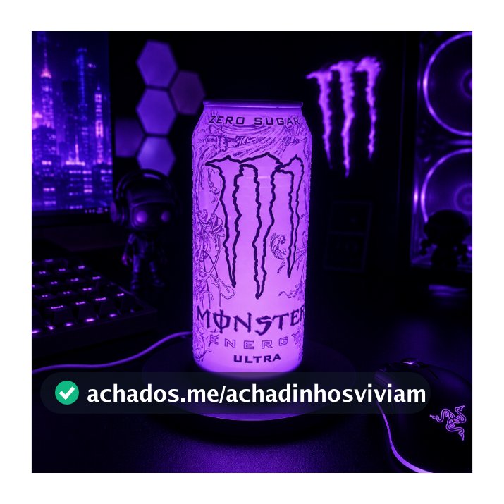 Luminária Monster Energy Ultra Colorida Decoração Para Gamers