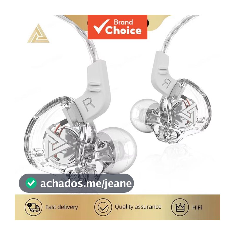 QKZ AK6 Fones de Ouvido com Fio Atualizados Intra-Auriculares Monitor Dinâmico de Palco Graves Microfone Headsets